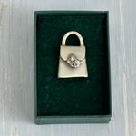 Beautiful Vintage Pewter Handbag Purse Tac Lapel Pin Silver Photo 5