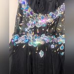 PARTYTIME Black MANY RHINESTONES Sz 16 Gown Prom Party Pageant Turquoise Photo 14