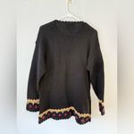 VTG TIARA Christmas Tree Sweater Multi Color Knit Elegant Black Gold Red S M Photo 8