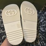 Gucci  Logo Sandal White Metallic Gold size 36.5 Photo 3