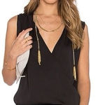 L'Academie  Black Wrap Blouse Photo 0