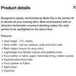 Bella Marie 🆕 Bella Vita 11 Wide Width Black Strappy‎ Heels Rhinestone Karlette Shoes NEW Photo 7