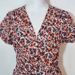 Gap Gray and Pink Floral Cotton Shirt Dress NWT Size O Petite Mini Shirt Dress Photo 2