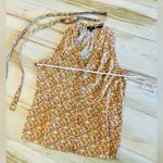 Talbots cotton sleeveless floral fitted blouse with self tie belt size 12P Photo 9