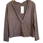 NWT TS by Thrive Taupe Women's V Neck Hoodie Size Small Photo 0