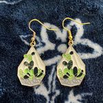 Authentic Handmade Navajo Indian Cactus Earrings Photo 0