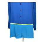 Diane Von Furstenberg  Color Authority‎ Crinkle Tunic Top Size L Colorblock Blue Photo 9