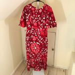 Rhode x Target NWT Women's Large Zinnia Floral Print Bell Sleeve Midi Dress 8 Red Photo 1