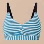 MeUndies New Curvy UltraModal Feel Free Ruched Bralette Amalie Stripes Blue XL Photo 1
