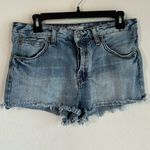 Free People Rock Denim Uptown Denim Shorts Raw Hem Button Fly Hi Rise SZ 29 | 8 Photo 2