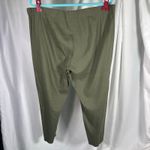 J.Jill Linen Stretch Pull-On Pants L Green Tapered Relaxed Fit Elastic Waist Photo 3