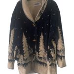 Country Woods Vintage 90s Women's Size XL Fleece Mountain Elk Woods Toggle Coat Blue Photo 0