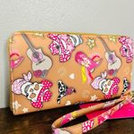 Betsey Johnson Western Skull Cowboy Cowgirl Boots Zip Around Wallet Wristlet NWT Photo 2