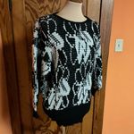 Vintage 80s sparkly abstract art sweater Black Size M Photo 7