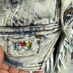 Vintage 80s Acid Wash Denim Fringe Vest & Skirt Set Western Deadstock Punk EUC Blue Size M Photo 9