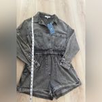 J.ING Charcoal Denim Long Sleeve Jumpsuit 🩶 Gray Size XS Photo 2