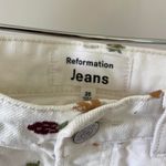 Reformation Charlie Fruit Embroidered High Rise Denim Shorts in White - 25 Photo 4