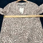 DR2 Soft Pink Gray Leopard Print Chiffon V Photo 12