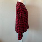 Liz Claiborne  Houndstooth Cardigan Red/Black Size XL Photo 2