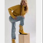 Free People  MIMOSA RIBBED CROPPED CARDIGAN SWEATER In SUNSHINE Photo 1