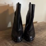 Charles David  Black Leather Heeled Platform Ankle Booties Women’s Size 5 Studs Photo 3