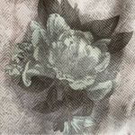 Vintage St. Gillian Silk Tulip Skirt Ruched Floral Pink Gray Watercolor Size 8 Photo 4