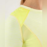 Lululemon Ice Queen Long Sleeve Slop Stripe Clairty Yellow Size 2 Photo 4