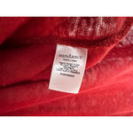 Sundance  Ariane Top 100% Linen Dolman Sleeve Fringe Red Orange Small Oversized Photo 4