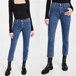 Mother Superior Tomcat Ankle Sinister Blue Leopard Print Skinny Jeans Size 27 Photo 1