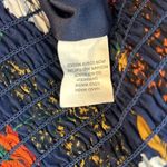 Siren Lily Smocked Floral Romper Women’s Size Large in Navy Blue & Orange Photo 6