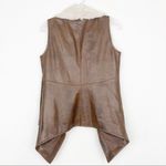 Jack by BB Dakota JACK Brown Faux Leather Shearling Cardigan Vest Sz S Photo 3