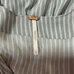 Free People  Blue Striped Ruffle High-Low Maxi Dress Sleeveless‎ Photo 4