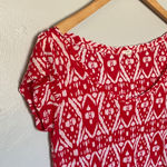 J.Crew Women's Dress in Vibrant Red with Ikat Graphic Pattern Size Small Photo 0