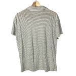 Vince White & Black Stripe Linen Short Sleeve Polo L Photo 8