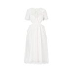 Self Portrait Self-Portrait WHITE COQUETTE DAISY COTTON BRODERIE ANGLAISE CUT OUT MIDI DRESS 8 Photo 3