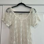 Sundance  Women's White Lace Shortsleeve Shirt Shear‎ Size Small Photo 6
