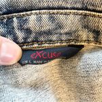 Excuse Womens Denim Blue Cropped Raw Hem Denim Jacket Size L Size L Photo 8