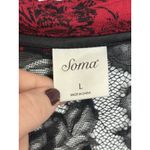 Soma Red Black Lace Dark Romantic Floral Pajama Set Size Large Cozy Goth Photo 5