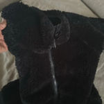 Zella  Fleece Bomber Jacket Black Teddy Fleece Insulated Long Sleeve Zip Up Photo 9