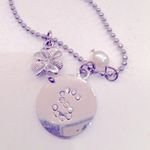 Silver rhinestone S necklace Photo 3