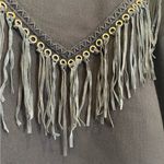 Hayley Menzies Ada Suede Black Fringe Sweatshirt Black Sz Medium Photo 4