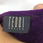 VINTAGE Teddi of California SMALL Purple Petite Crinkle Crop Top Photo 4