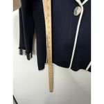Ming Wang  Nautical Preppy Blazer S | Navy Knit Contrast Trim Jacket Photo 8