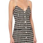 Cami NYC Chic Black and White Houndstooth pearl embellished Straps dress NEW Photo 0