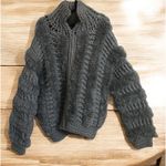 Vintage Andriano oversized Gray fluffy zip‎ up sweater Women's Size L Taiwan Size L Photo 0