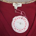 Umgee Dress Medium Red Long Sleeve Babydoll V Neck Ruffle Piping Christmas Photo 4