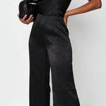 Nasty Gal Black Satin Open Back Party Jumpsuit Small Photo 12