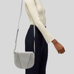 Vince Grey Leather Crossbody Bag - Adjustable Strap Photo 0