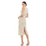 Mac Duggal 67853 Beaded Floral Applique Ivory Nude Midi Sheath Dress Size 10 NWT Photo 1