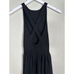 Hill House Lilou‎ Nap Dress XXS Black Jersey Smocked Mini Cross Back LBD Photo 4
